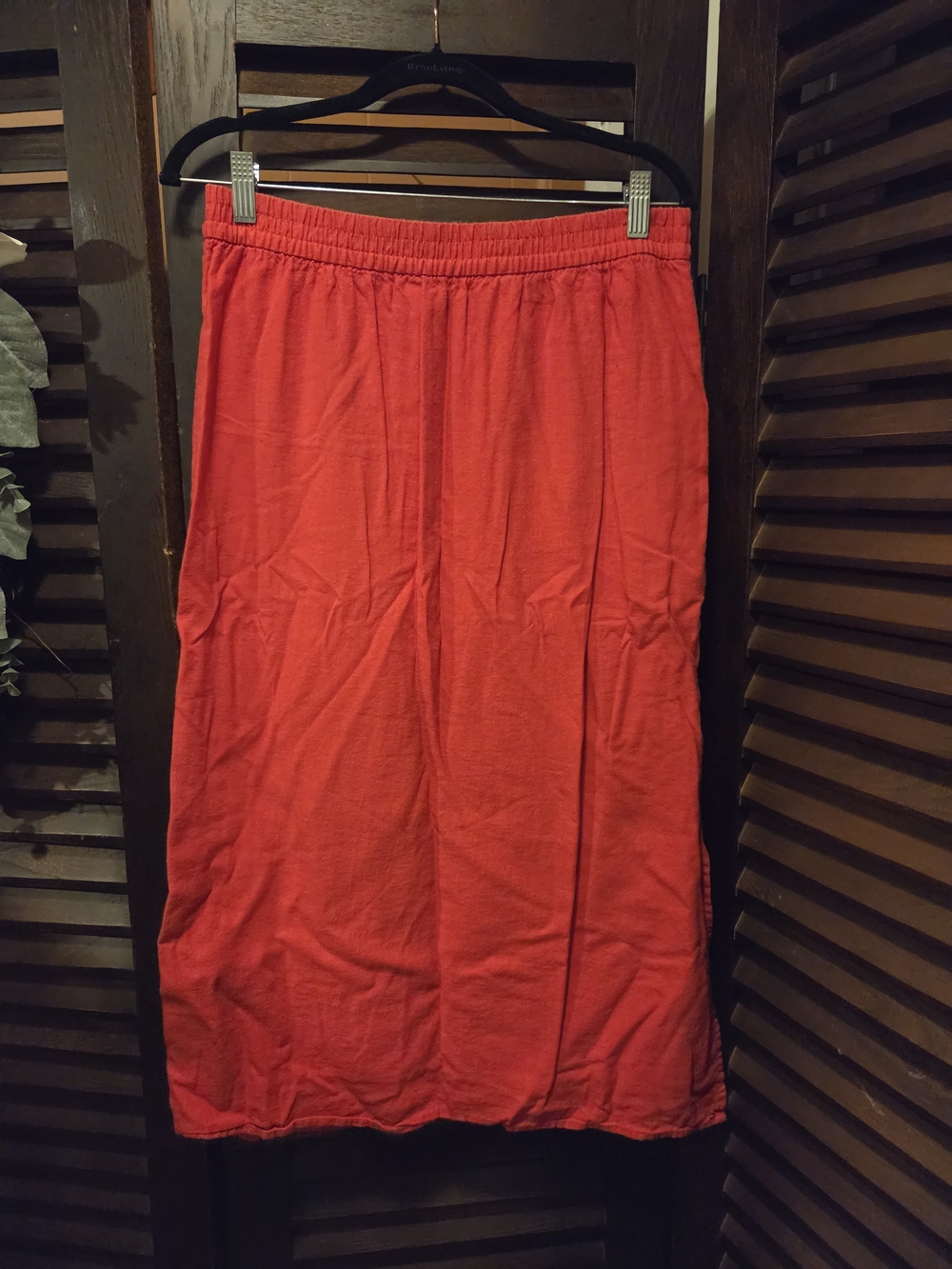 GAP Women's Elastic Waist Midi Skirt - Red